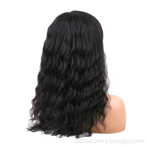Wholesale Body Wave Wig Full Bang Brazilian 100% Human Hair Natural Bang Loose Deep Wave No Lace Wig For Black Women